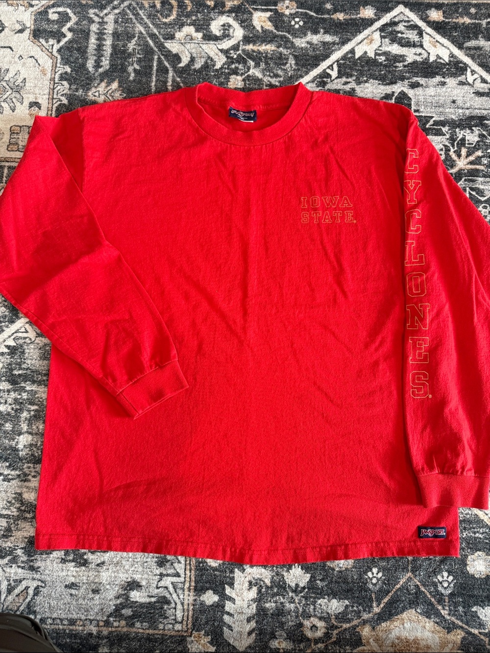 Vintage Relaxed Fit Jansport Red Long-Sleeve Iowa State Cyclones Tee - like new